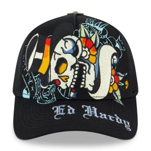 Tiger Skull Trucker Hat - Black