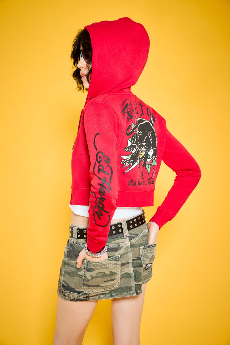 Panther Dagger Cropped Hoodie - Image 2
