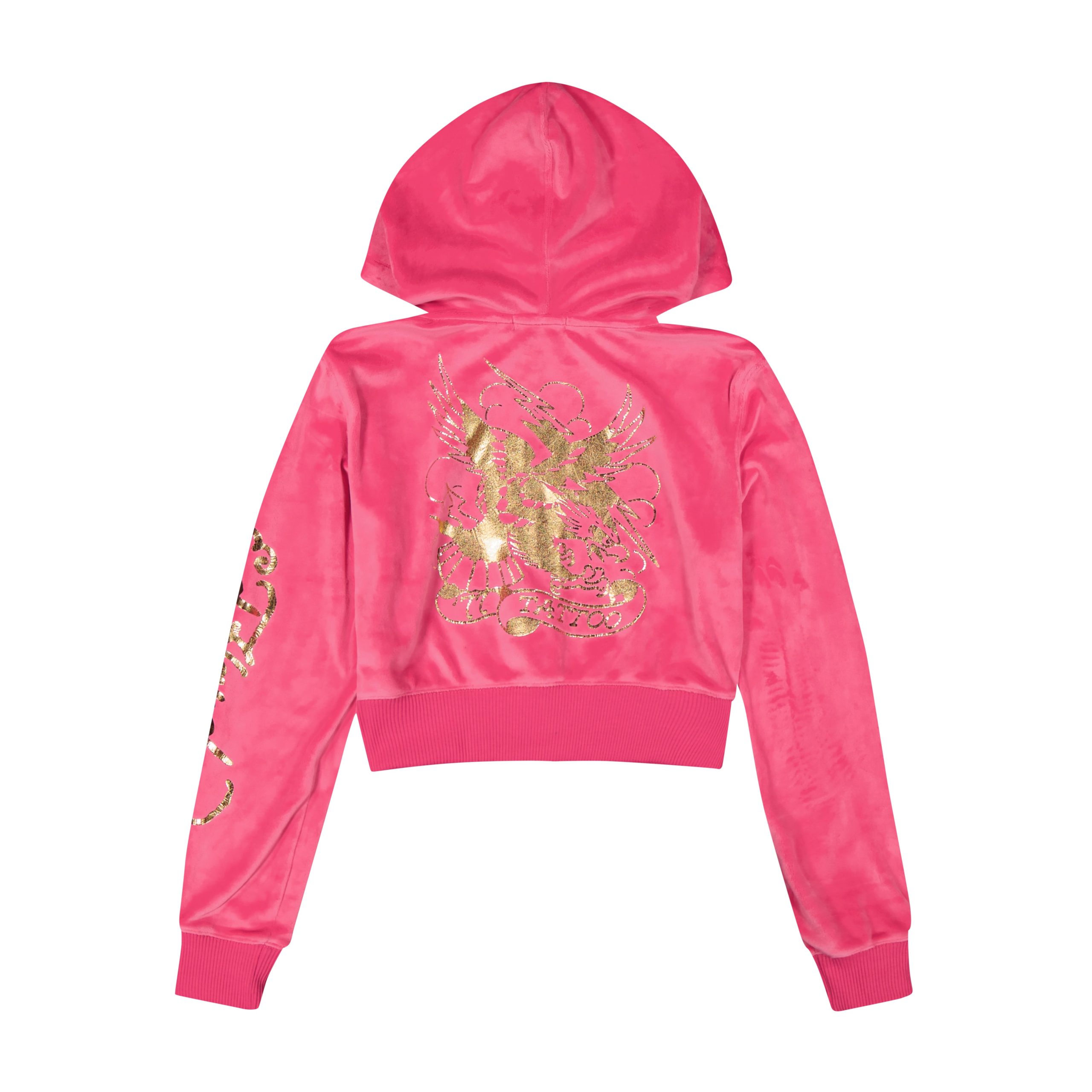 Tattoo Eagle Y2K Velour Hoodie - Image 2