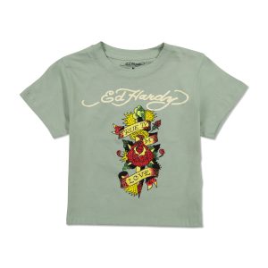 Rhinestone Dagger Rose Baby Tee